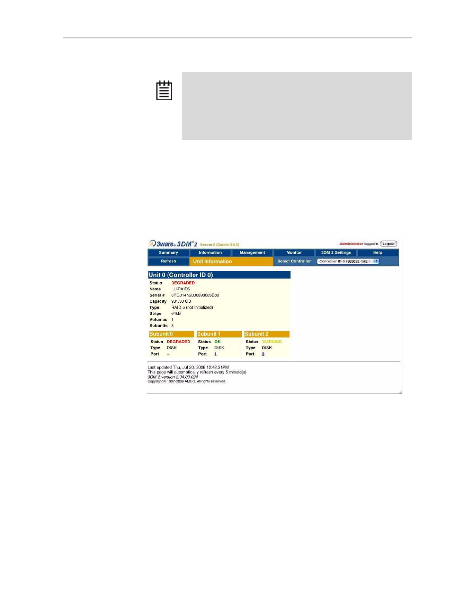 Unit details page | AMCC 3WARE 720-0138-00 User Manual | Page 97 / 170