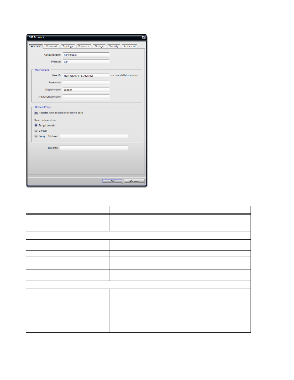 Sip account properties – account | CounterPath Bria 2.2 User Guide User Manual | Page 70 / 96