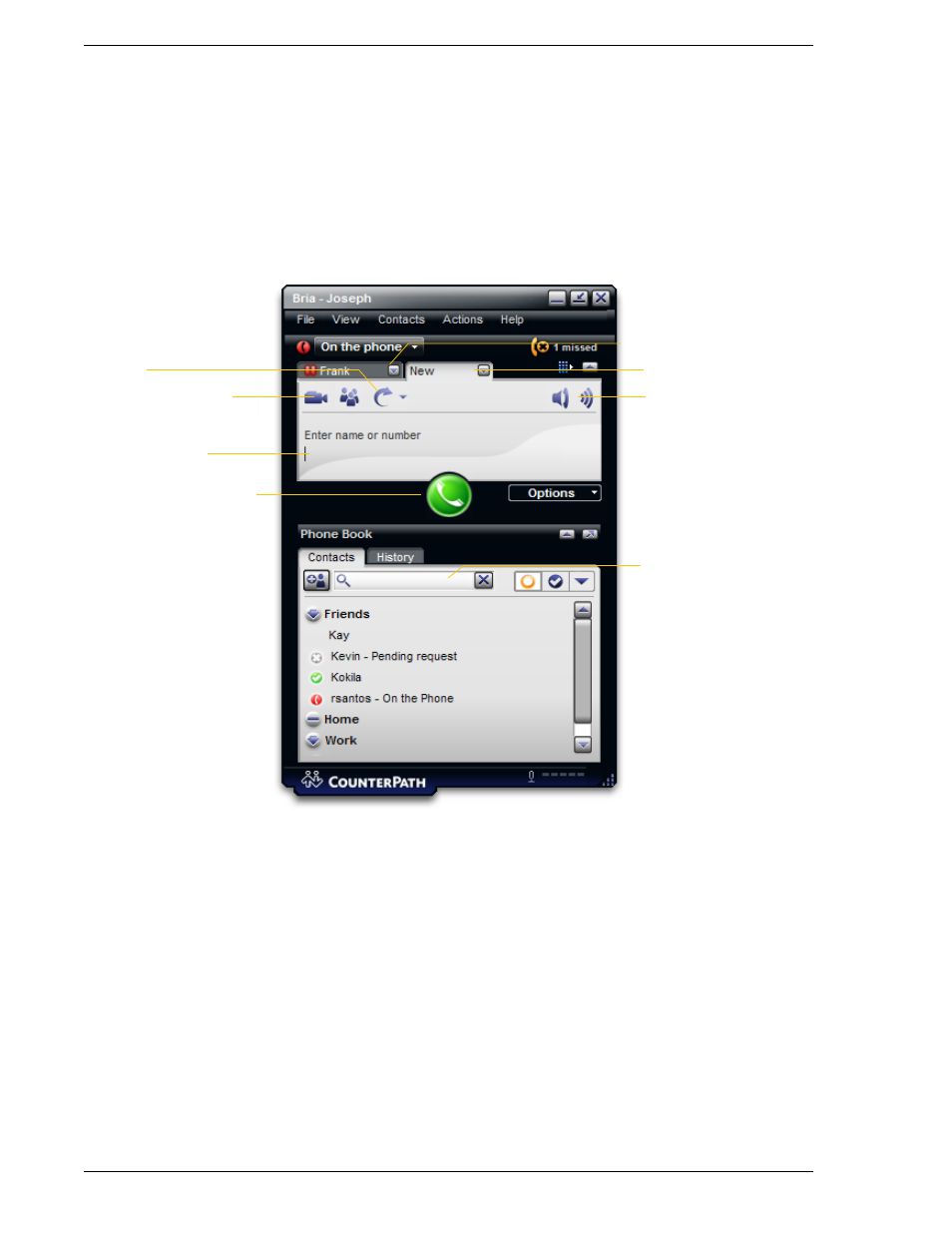 4 placing a call | CounterPath Bria 2.1 User Guide User Manual | Page 14 / 90