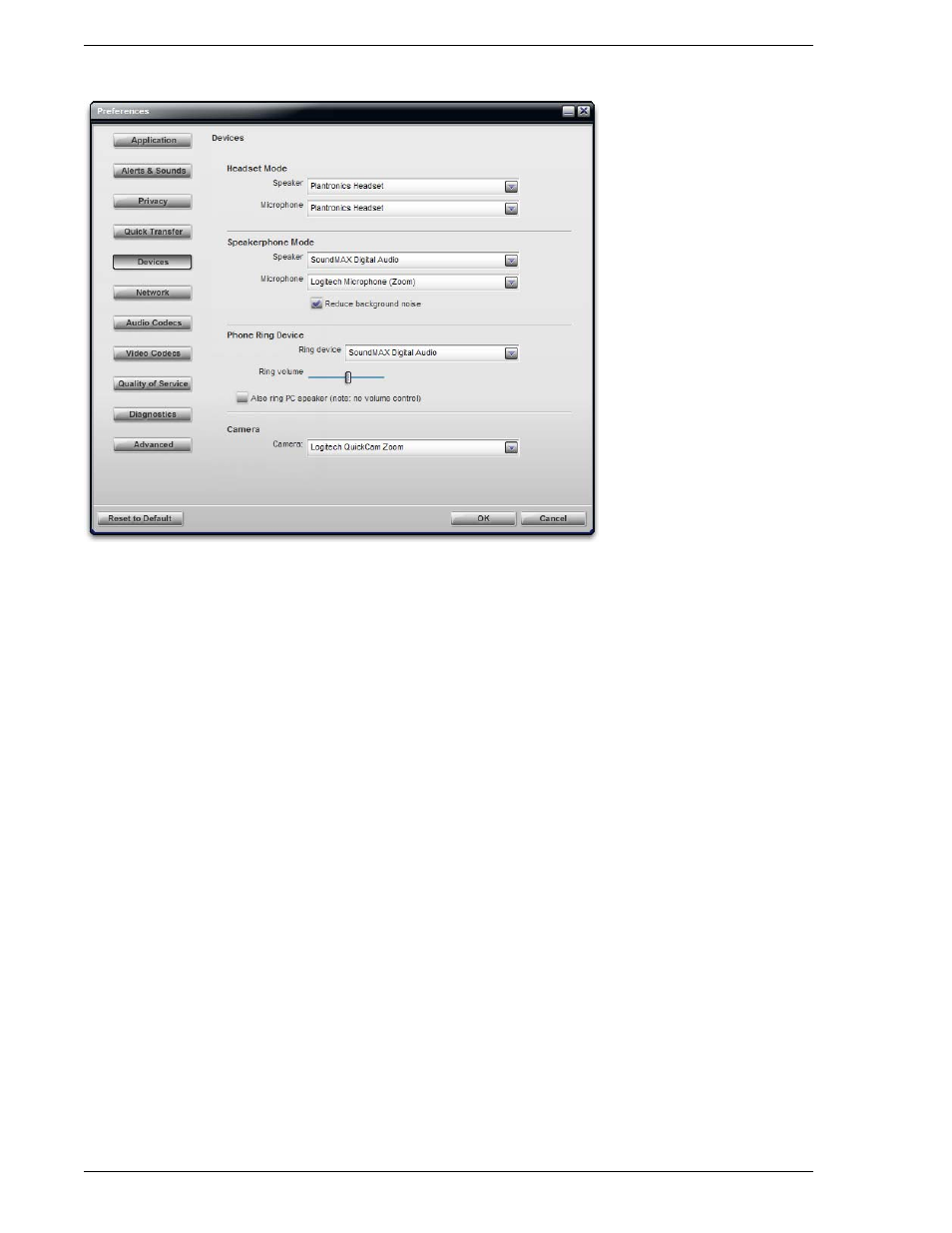 Preferences – devices | CounterPath Bria 2.1 User Guide User Manual | Page 50 / 90