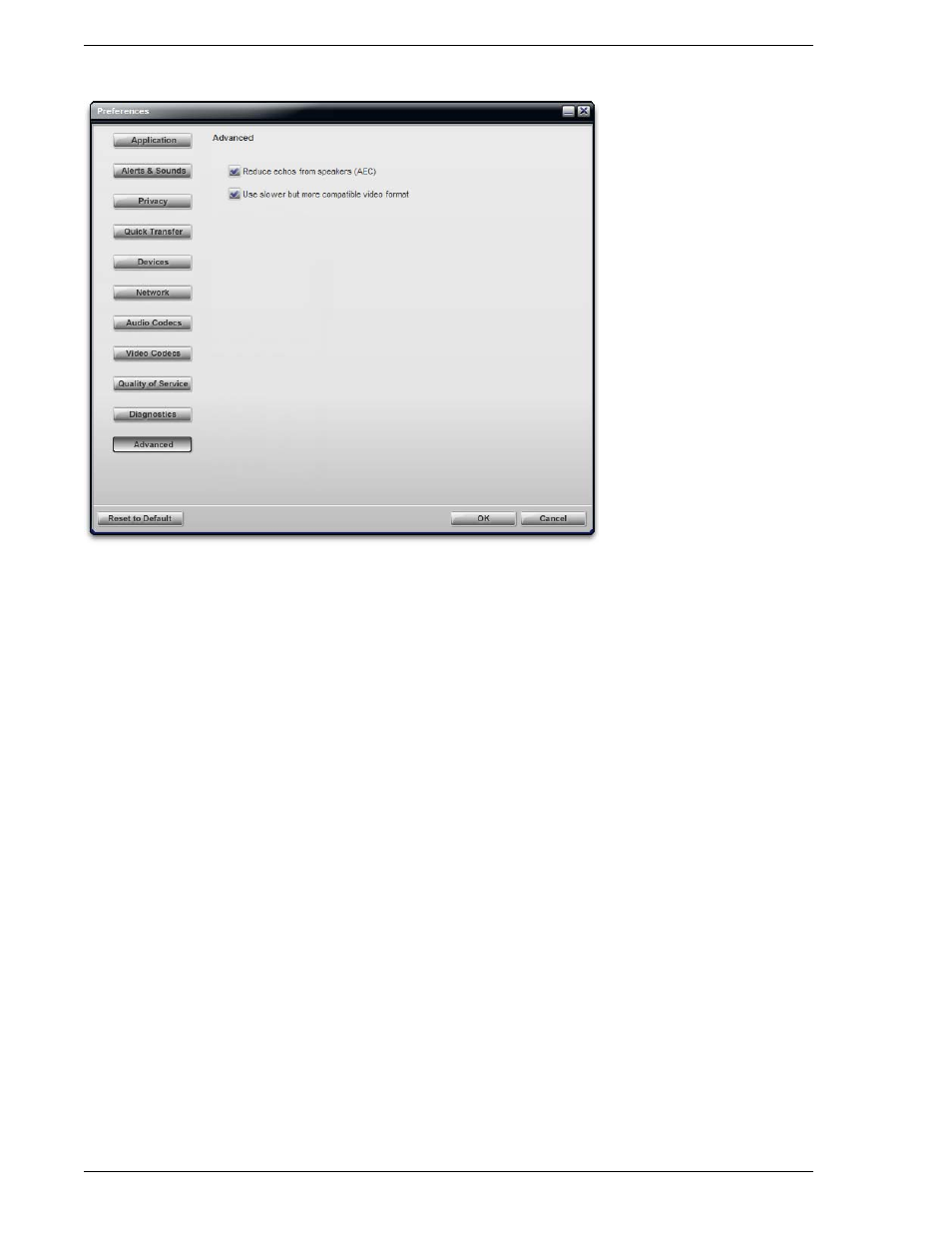 Preferences – advanced | CounterPath Bria 2.1 User Guide User Manual | Page 58 / 90