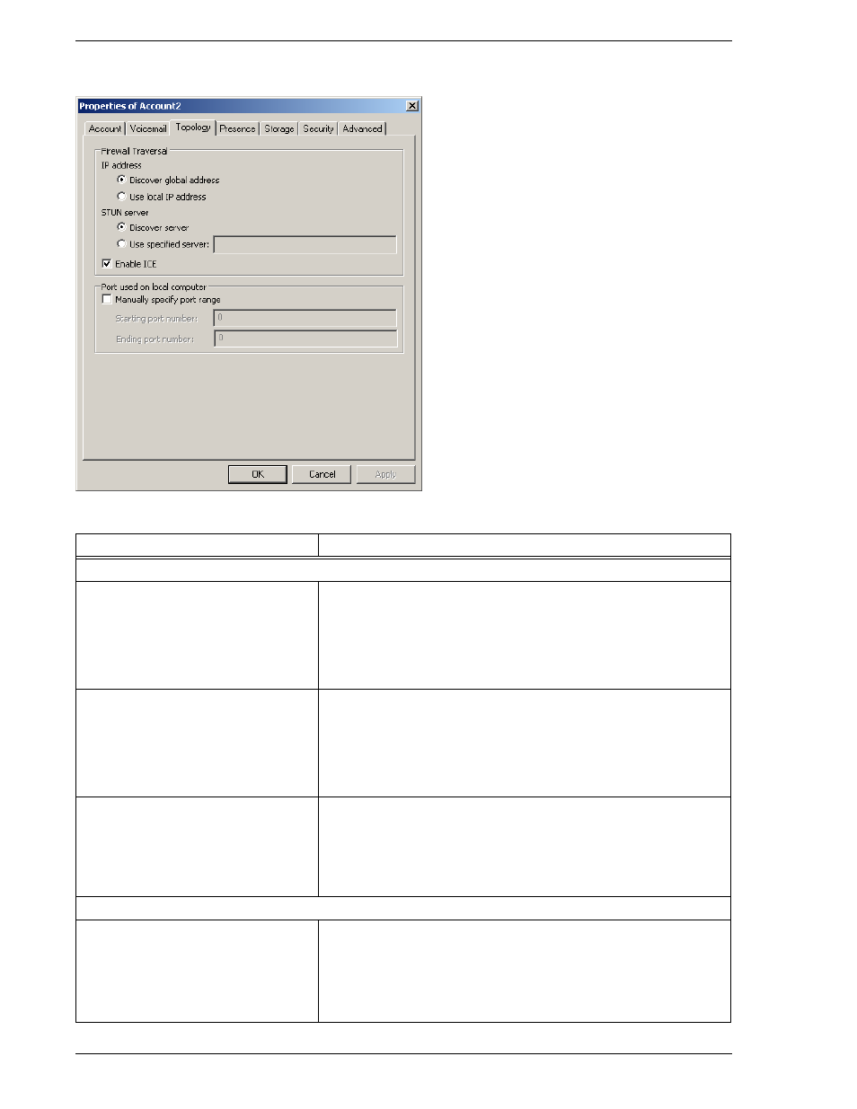 Account properties – topology | CounterPath Bria 2.1 User Guide User Manual | Page 64 / 90