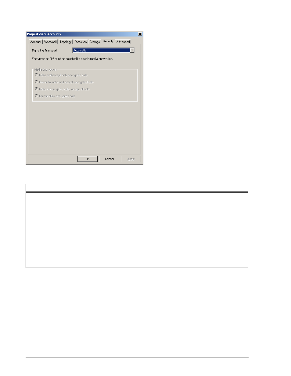 Account properties – security | CounterPath Bria 2.1 User Guide User Manual | Page 70 / 90
