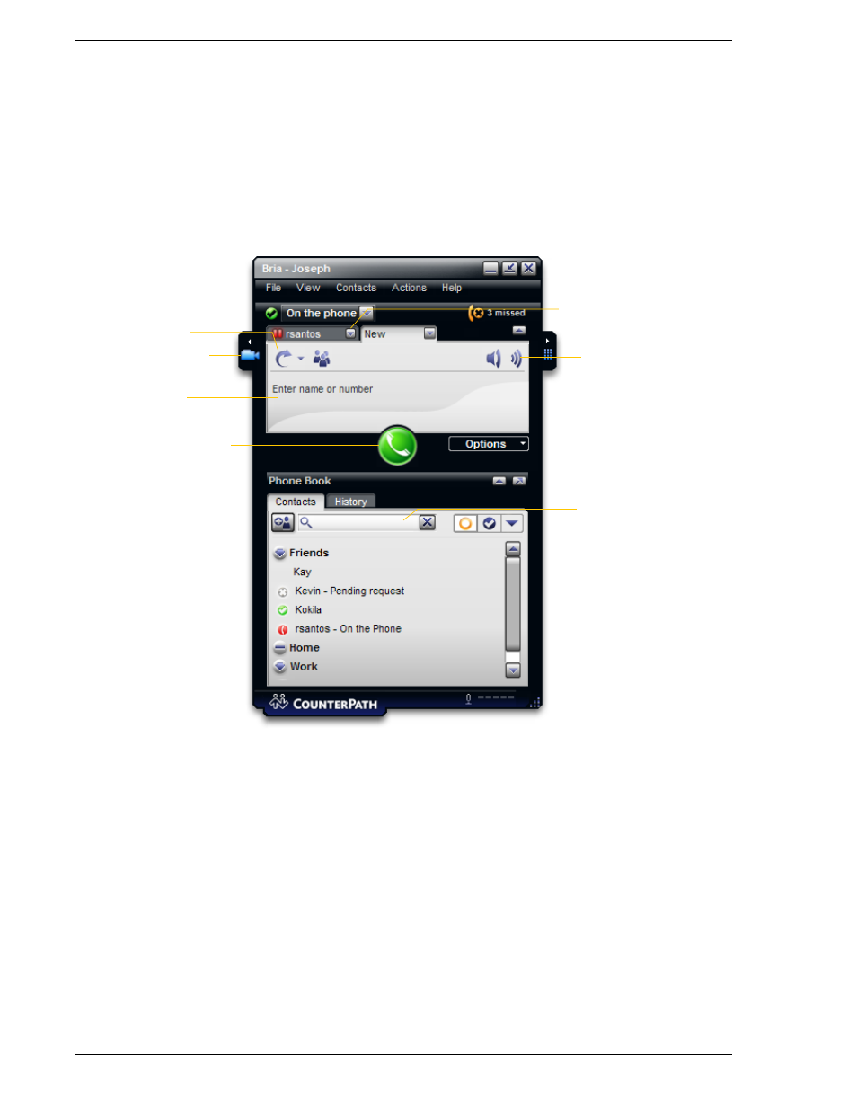 4 placing a call | CounterPath Bria 2.0 User Guide User Manual | Page 14 / 88