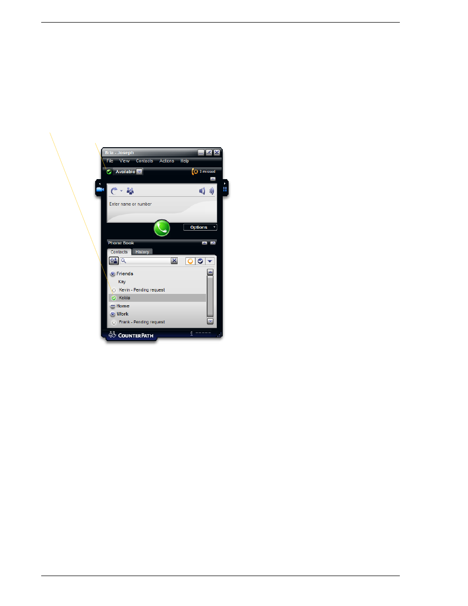 3 availability, Sharing availability | CounterPath Bria 2.0 User Guide User Manual | Page 36 / 88