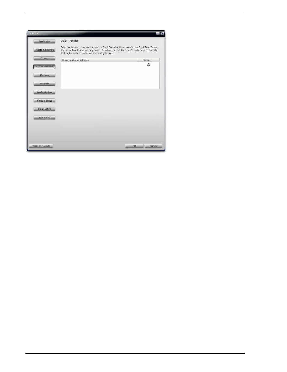 Options – quick transfer | CounterPath Bria 2.0 User Guide User Manual | Page 48 / 88