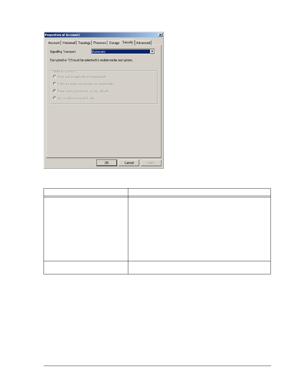 Account properties – security | CounterPath Bria 2.0 User Guide User Manual | Page 69 / 88