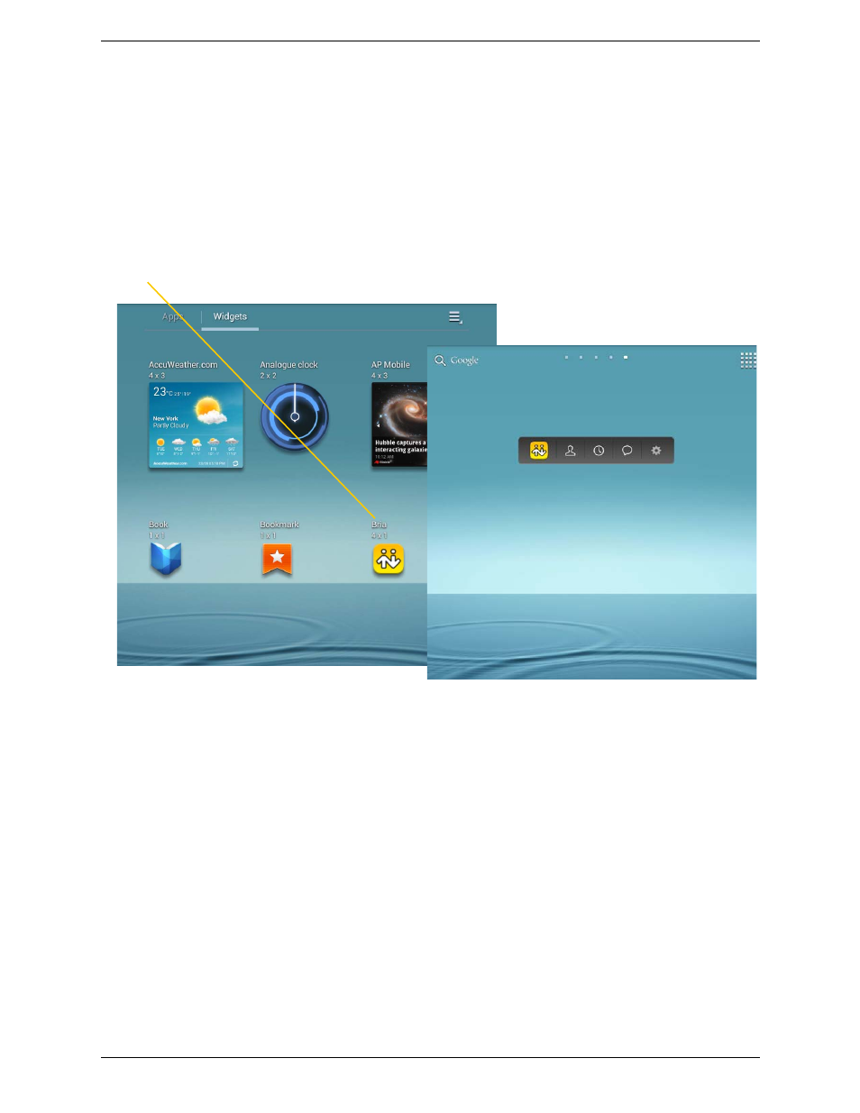 4 widget, Widget | CounterPath Bria Android Tablet Edition 3.1 User Guide User Manual | Page 14 / 74