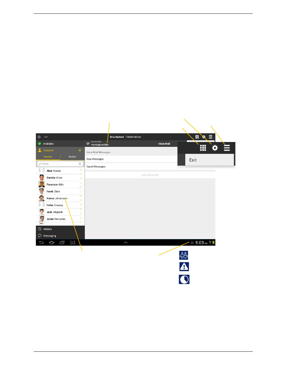 3 making phone calls, 1 starting and quitting bria, Making phone calls | Starting and quitting bria, 3making phone calls | CounterPath Bria Android Tablet Edition 3.1 User Guide User Manual | Page 17 / 74