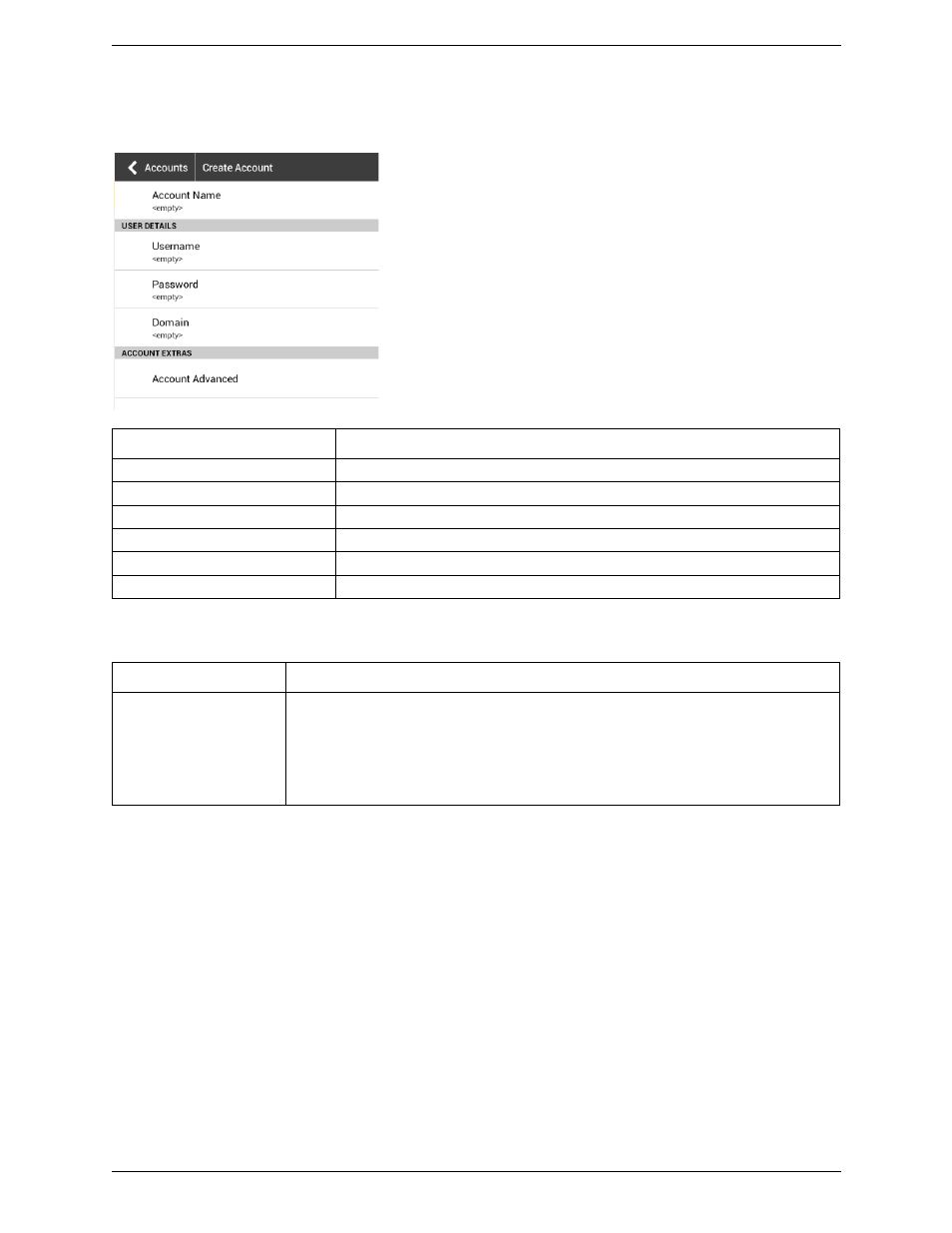 Xmpp accounts, Account specific feature (xmpp) | CounterPath Bria Android Tablet Edition 3.1 User Guide User Manual | Page 57 / 74