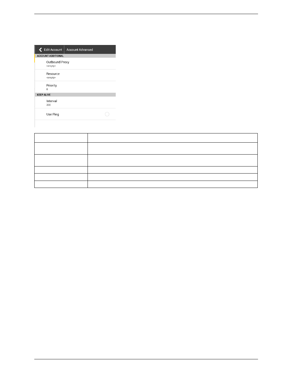 Account advanced (xmpp) | CounterPath Bria Android Tablet Edition 3.1 User Guide User Manual | Page 58 / 74