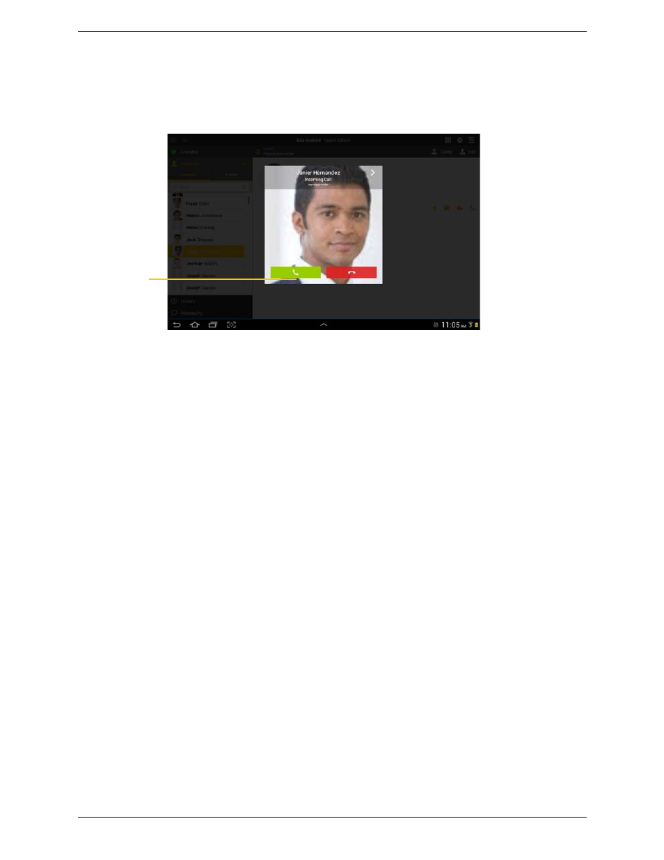 3 handling incoming calls, Handling incoming calls | CounterPath Bria Android Tablet Edition 3.0 User Guide User Manual | Page 20 / 70
