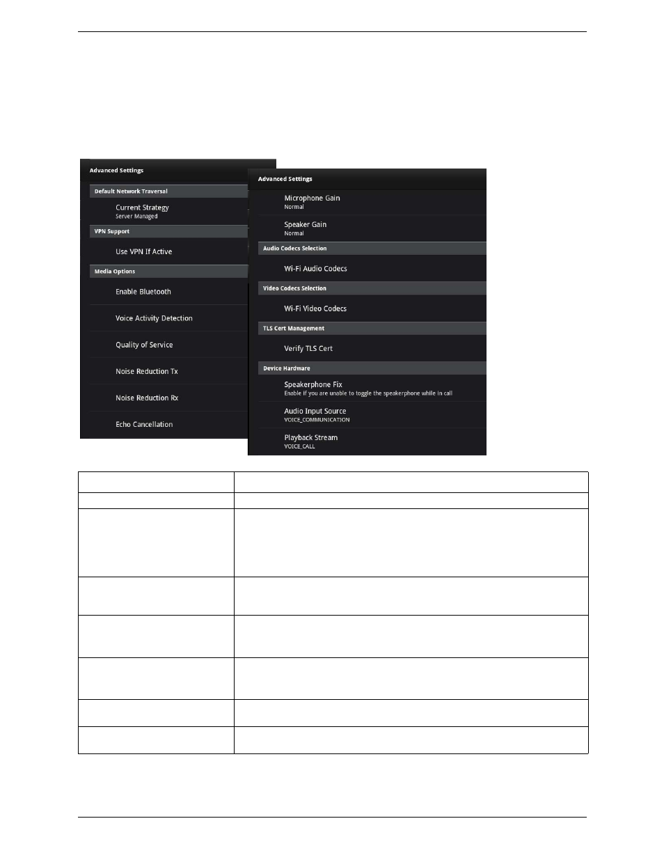 3 advanced settings, Advanced settings | CounterPath Bria Android Tablet Edition 2.3 User Guide User Manual | Page 52 / 60