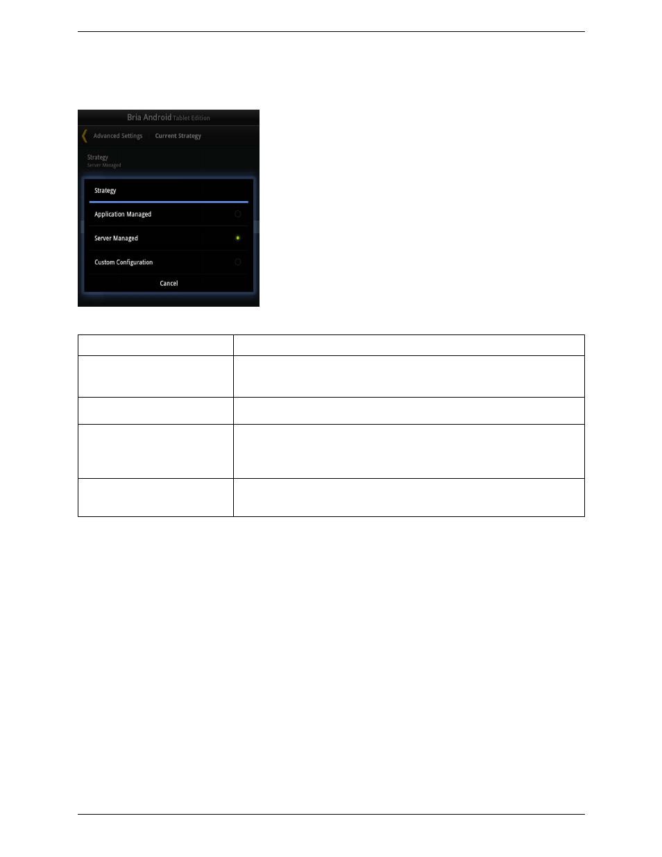 Network traversal strategy | CounterPath Bria Android Tablet Edition 2.0 User Guide User Manual | Page 54 / 60