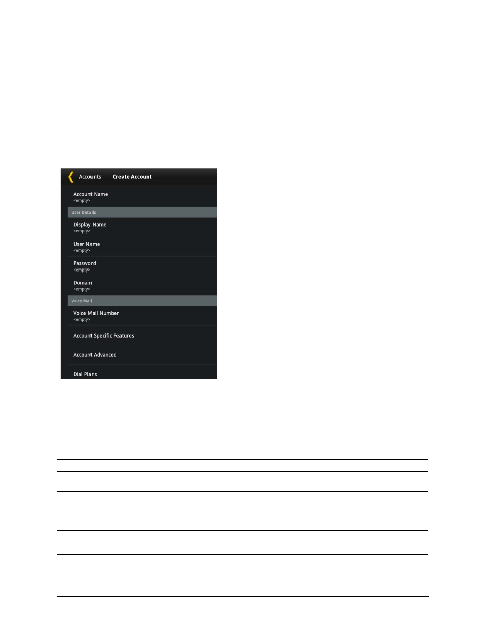 1 accounts, Accounts, Sip accounts | CounterPath Bria Android Tablet Edition 1.1 User Guide User Manual | Page 38 / 52