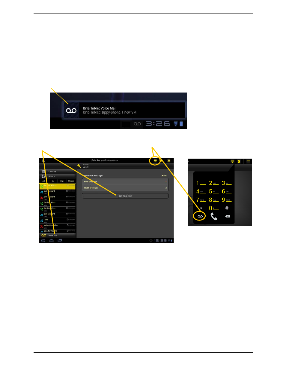 11 accessing voicemail, Accessing voicemail | CounterPath Bria Android Tablet Edition 1.0.3 User Guide User Manual | Page 21 / 36