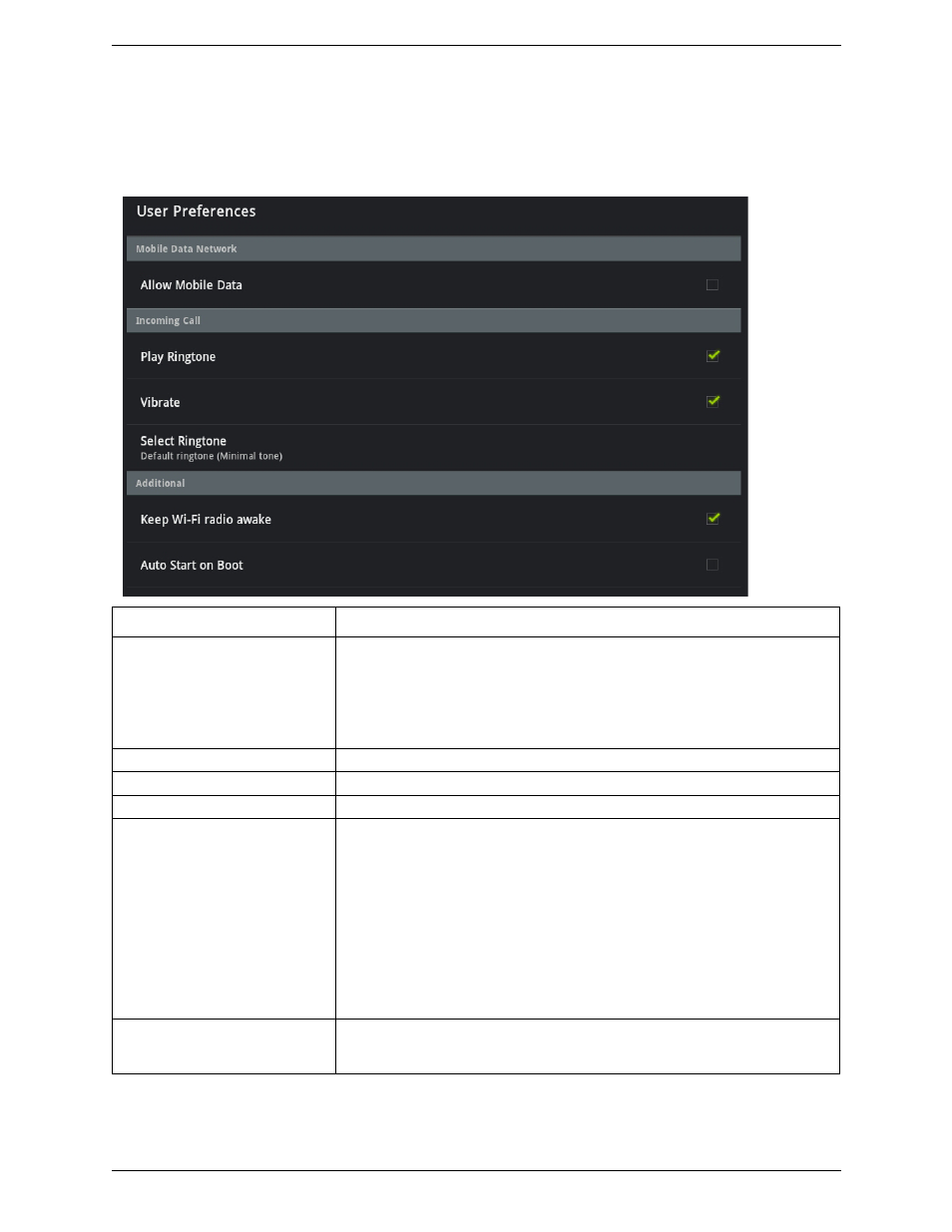 2 user preferences, User preferences | CounterPath Bria Android Tablet Edition 1.0.3 User Guide User Manual | Page 27 / 36