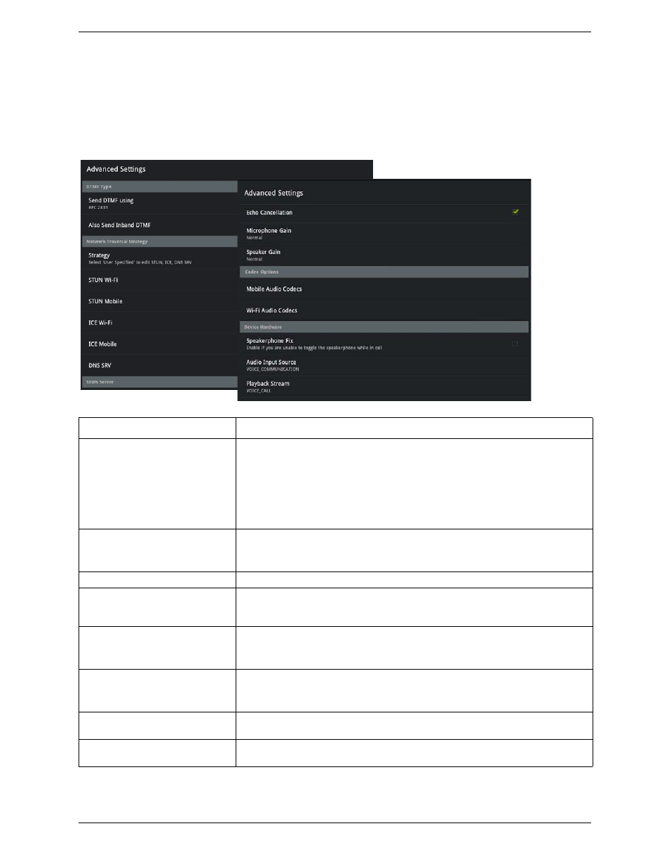 3 advanced settings, Advanced settings | CounterPath Bria Android Tablet Edition 1.0.3 User Guide User Manual | Page 28 / 36