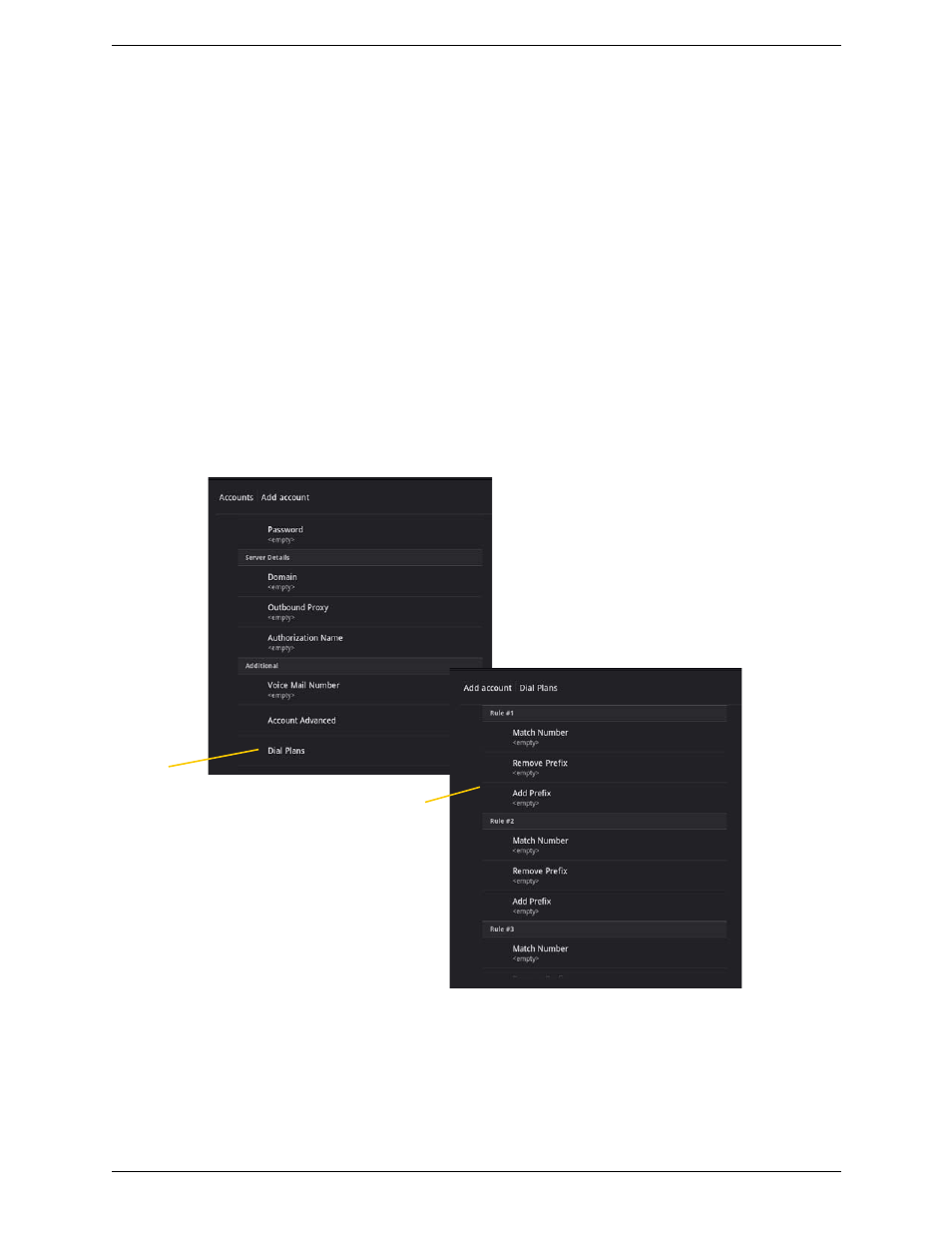 B dial plans, Setting up dial plans | CounterPath Bria Android Tablet Edition 1.0.3 User Guide User Manual | Page 34 / 36
