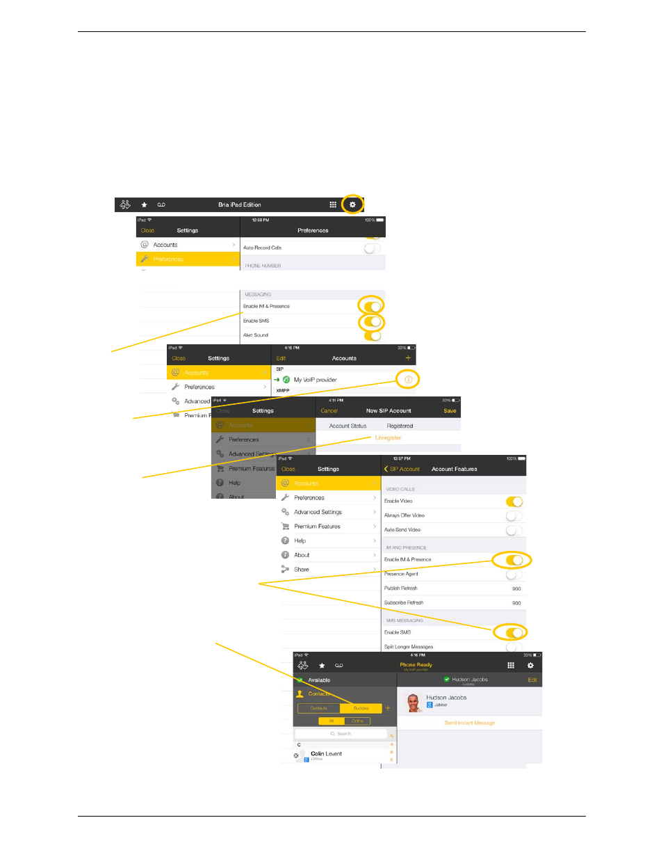 For sip simple | CounterPath Bria iPad Edition 3.0 User Guide User Manual | Page 13 / 80