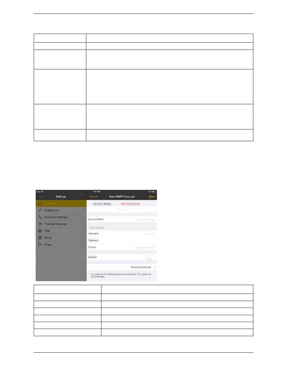 Xmpp accounts | CounterPath Bria iPad Edition 3.0 User Guide User Manual | Page 58 / 80