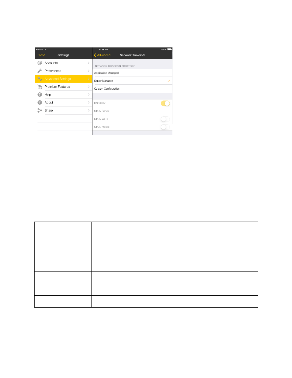 Network traversal strategy | CounterPath Bria iPad Edition 3.0 User Guide User Manual | Page 67 / 80