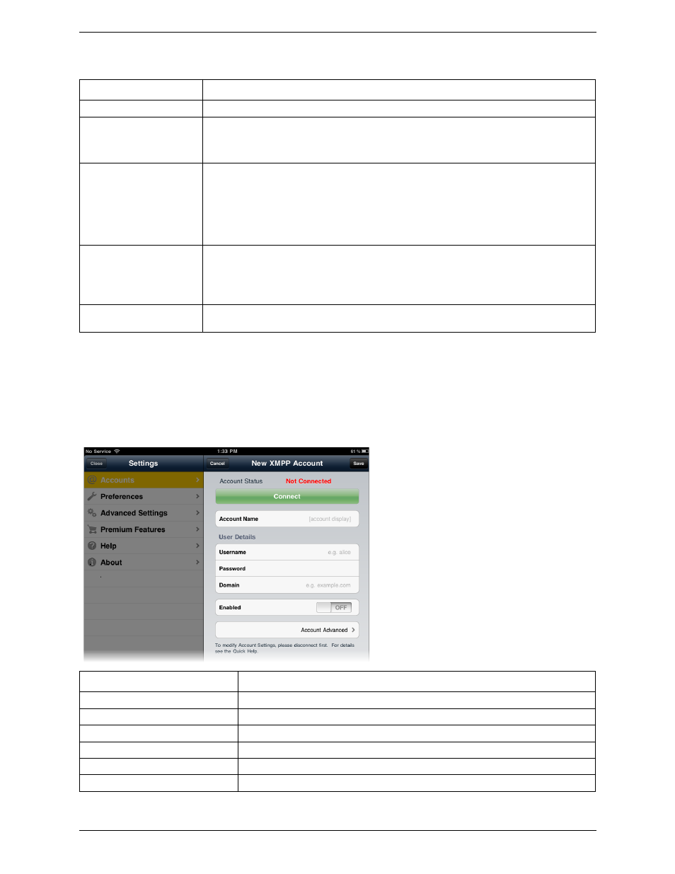 Xmpp accounts | CounterPath Bria iPad Edition 2.5 User Guide User Manual | Page 56 / 78