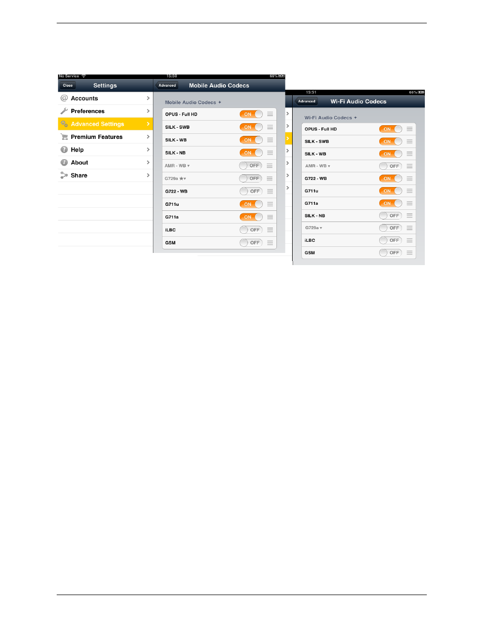 CounterPath Bria iPad Edition 2.5 User Guide User Manual | Page 66 / 78