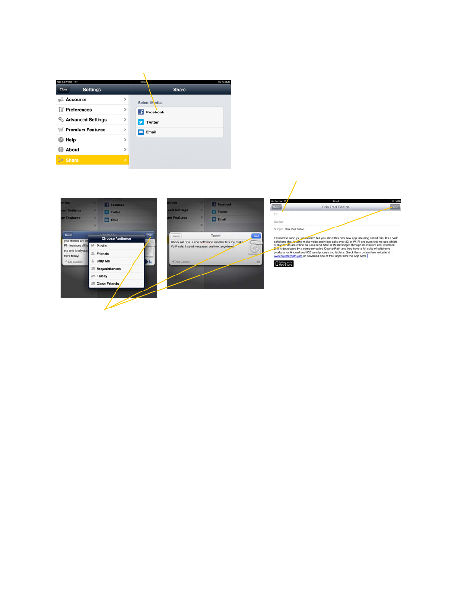 CounterPath Bria iPad Edition 2.3 User Guide User Manual | Page 64 / 72
