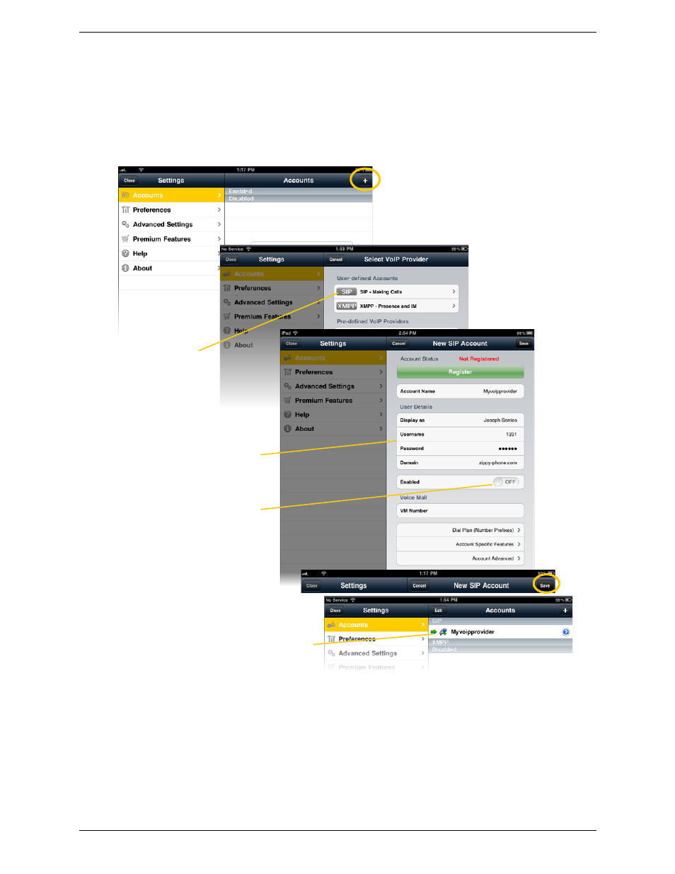 2 setting up bria, Setting up bria | CounterPath Bria iPad Edition 2.3 User Guide User Manual | Page 8 / 72