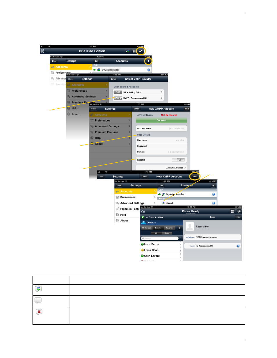 CounterPath Bria iPad Edition 2.2 User Guide User Manual | Page 11 / 68