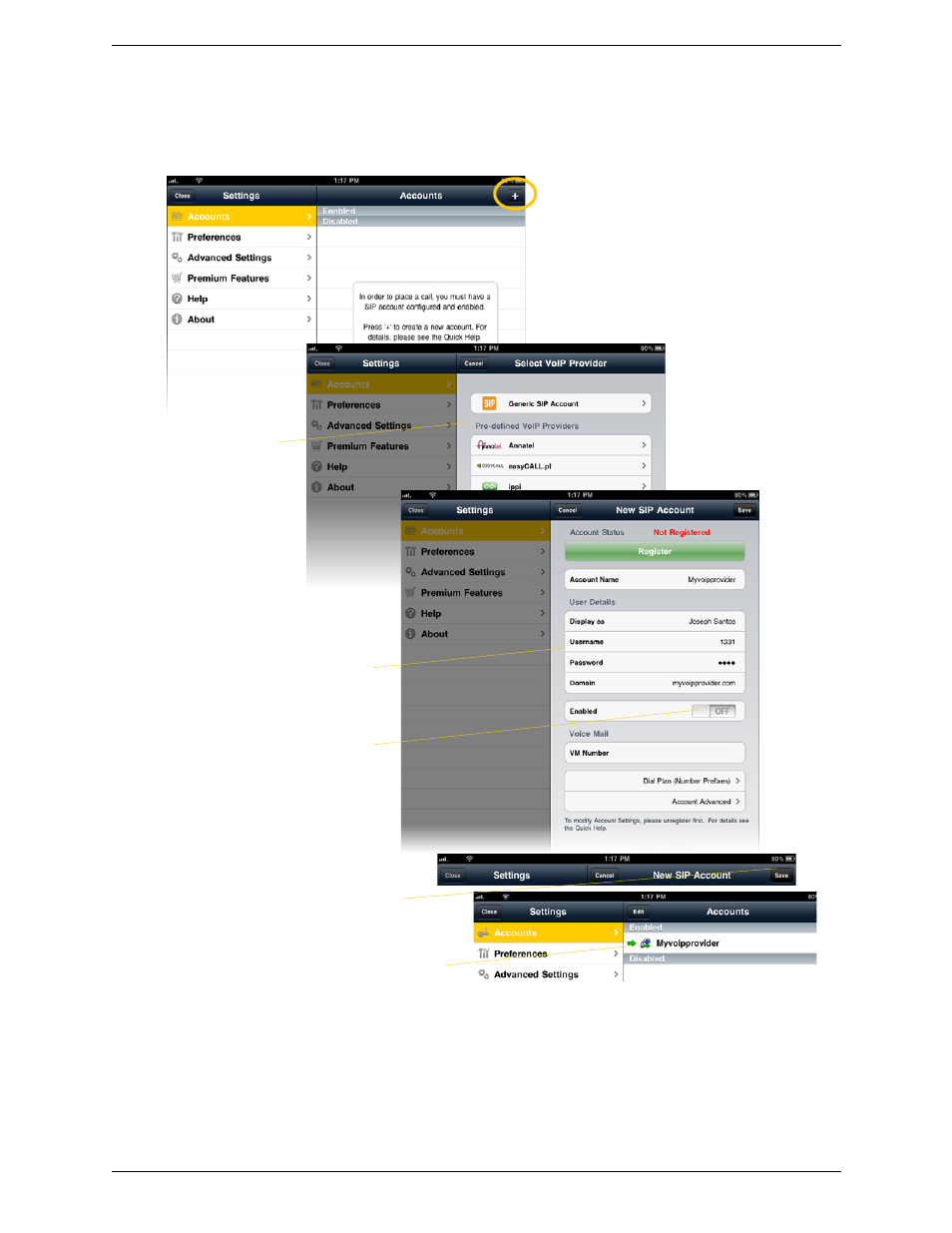 3 configuring bria ipad edition, Configuring bria | CounterPath Bria iPad Edition 1.0 User Guide User Manual | Page 8 / 48