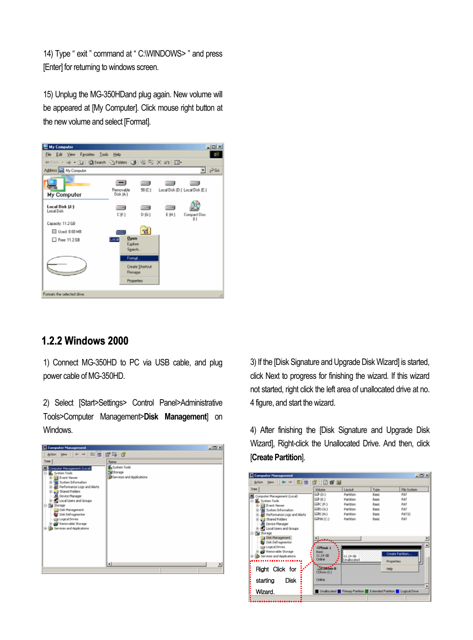 2 windows 2000 | AL Tech MEDIAGATE MG-350HD User Manual | Page 16 / 107