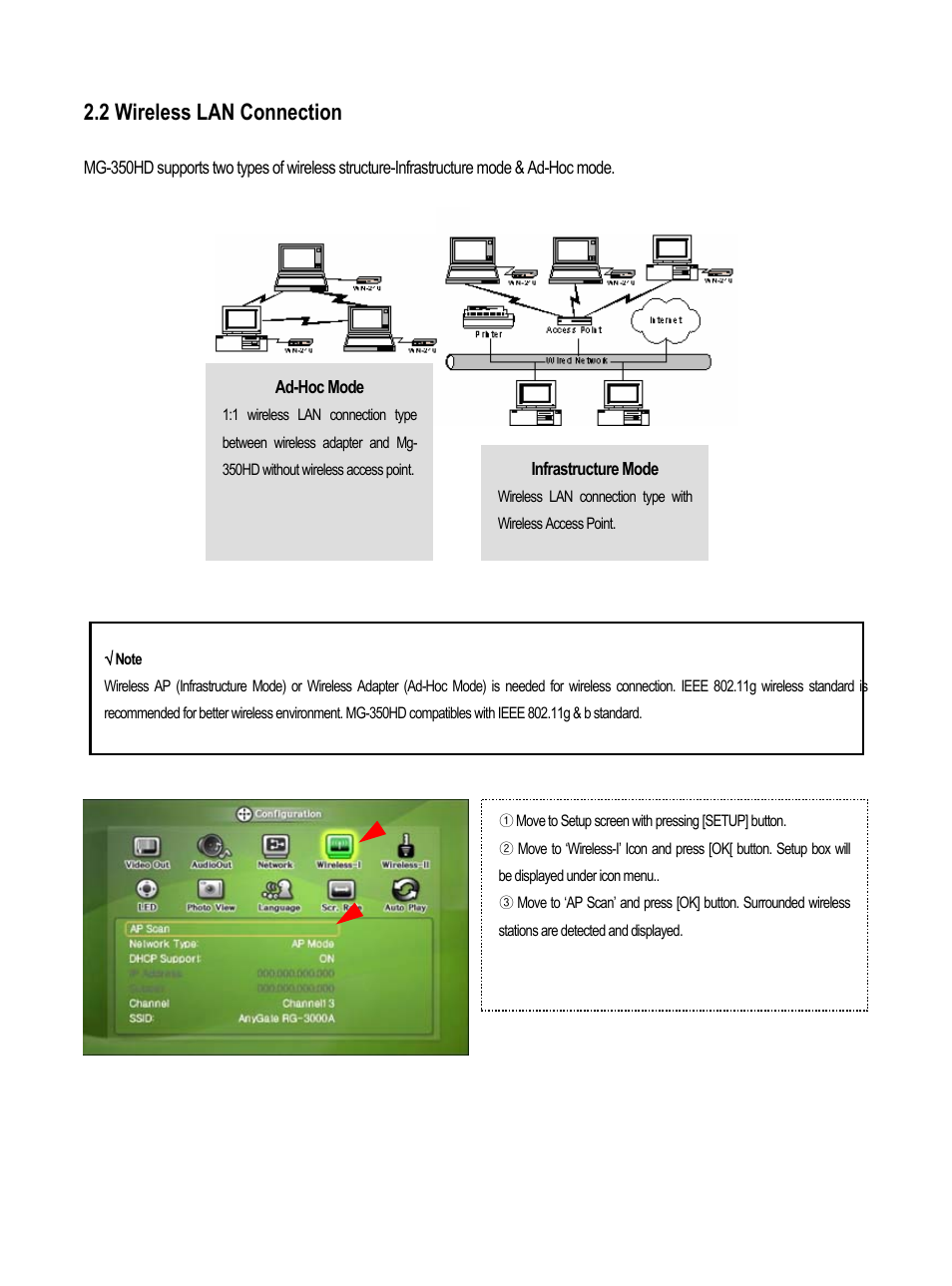 2 wireless lan connection | AL Tech MEDIAGATE MG-350HD User Manual | Page 26 / 107