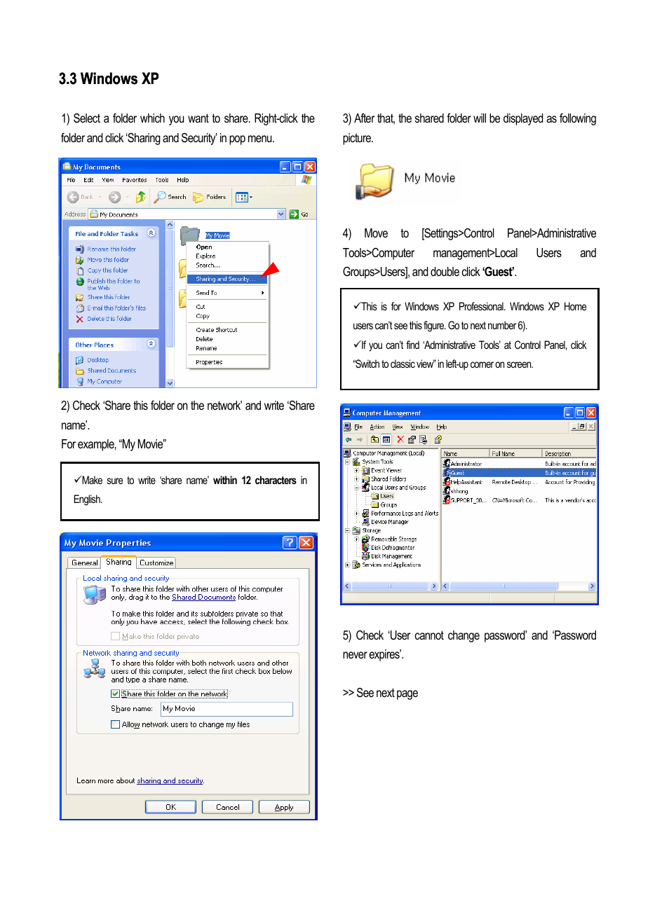 3 windows xp | AL Tech MEDIAGATE MG-350HD User Manual | Page 36 / 107