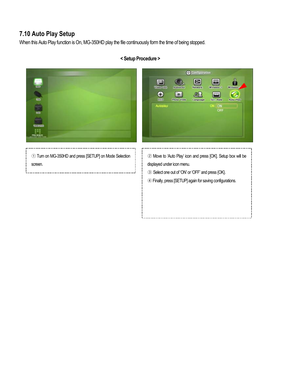 10 auto play setup | AL Tech MEDIAGATE MG-350HD User Manual | Page 63 / 107