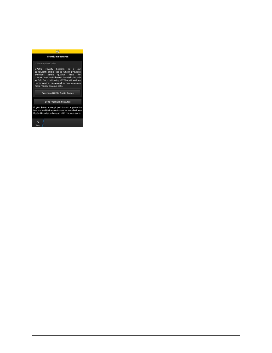 4 premium features, Premium features | CounterPath Bria BlackBerry Edition User Guide User Manual | Page 35 / 44