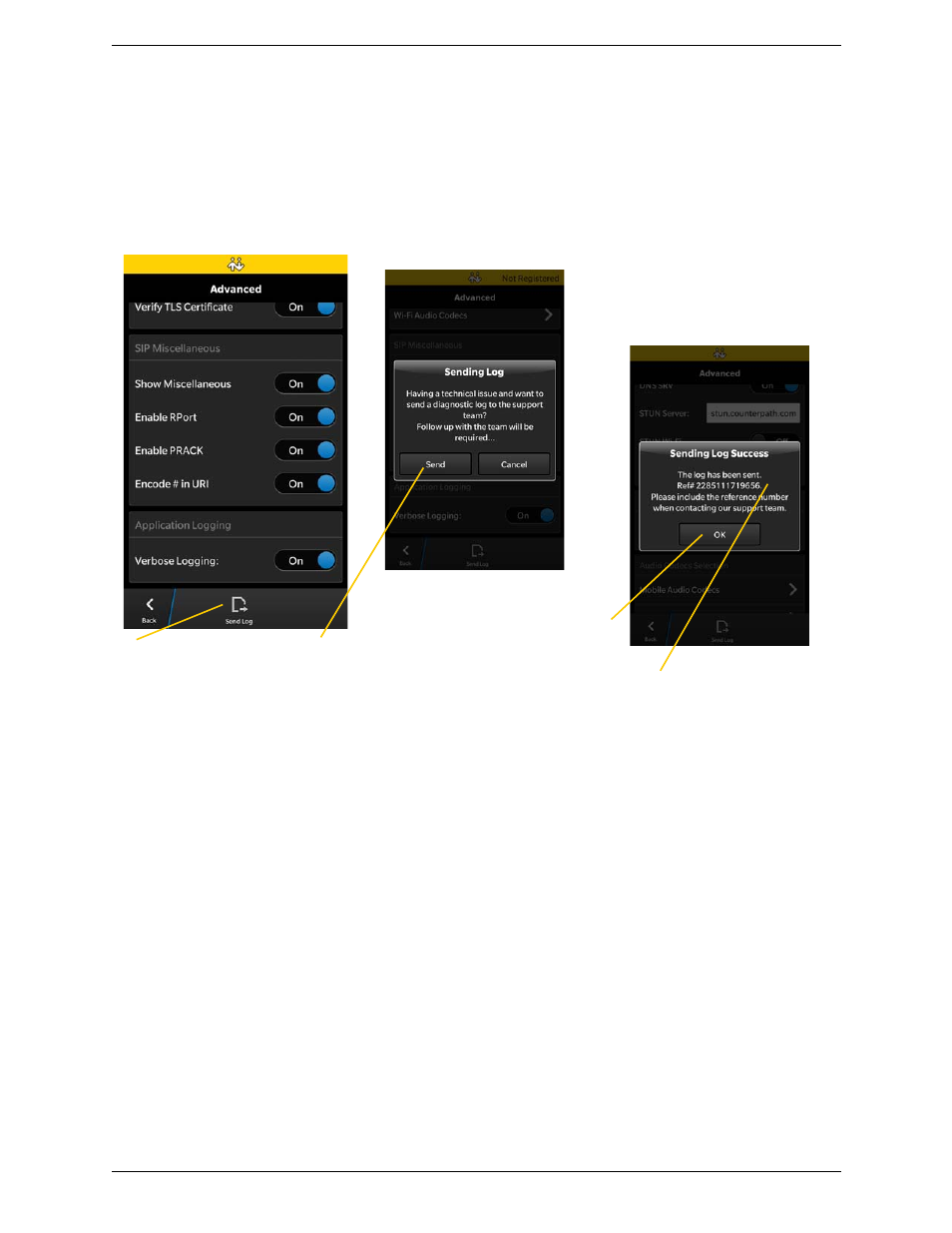 A troubleshooting | CounterPath Bria BlackBerry Edition User Guide User Manual | Page 37 / 44