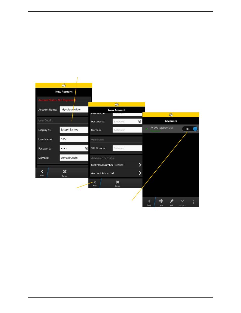 2 setting up bria, Setting up bria | CounterPath Bria BlackBerry Edition User Guide User Manual | Page 8 / 44