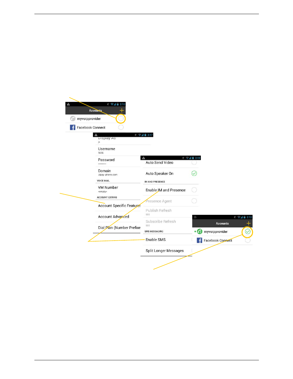 For sip simple | CounterPath Bria Android Edition 3.1 User Guide User Manual | Page 13 / 74