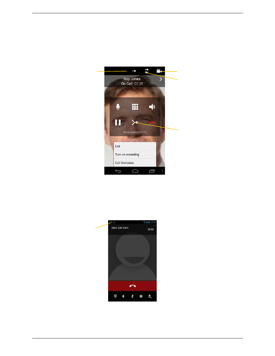 8 handling two established calls, Handling two established calls | CounterPath Bria Android Edition 3.1 User Guide User Manual | Page 27 / 74