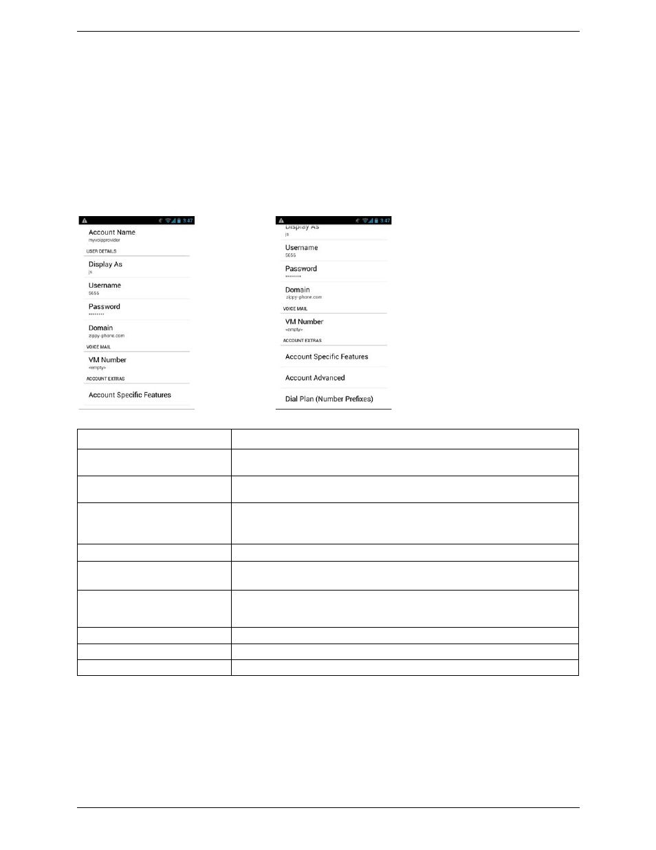 1 accounts, Accounts, Sip accounts | CounterPath Bria Android Edition 3.1 User Guide User Manual | Page 52 / 74