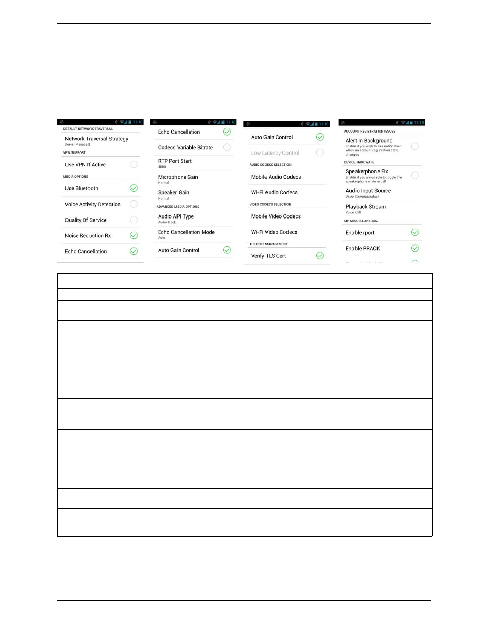 3 advanced settings, Advanced settings | CounterPath Bria Android Edition 3.1 User Guide User Manual | Page 62 / 74