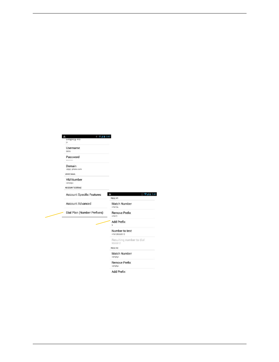 B dial plans, Setting up dial plans | CounterPath Bria Android Edition 3.1 User Guide User Manual | Page 71 / 74