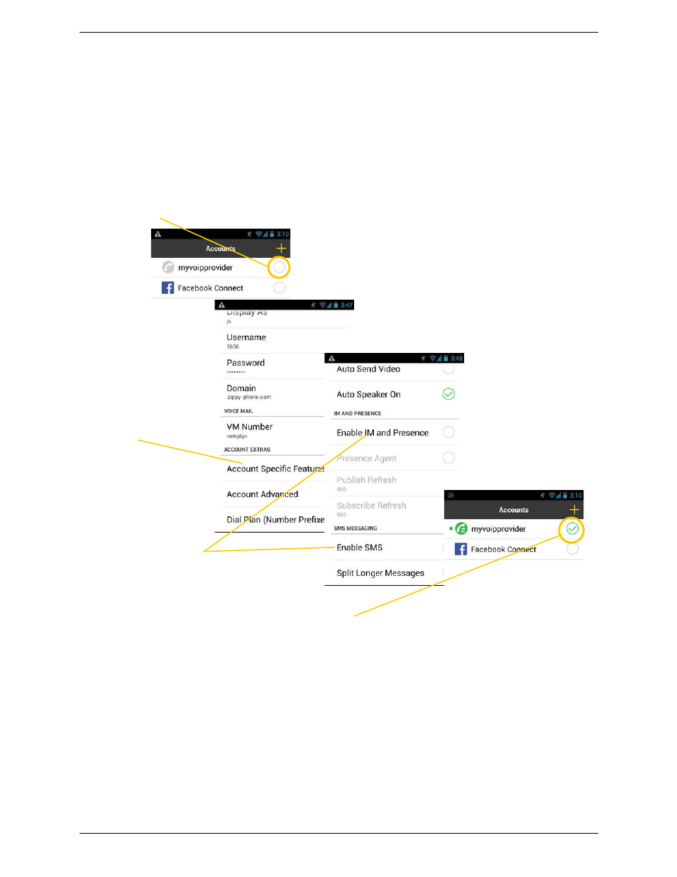 For sip simple | CounterPath Bria Android Edition 3.0 User Guide User Manual | Page 13 / 72