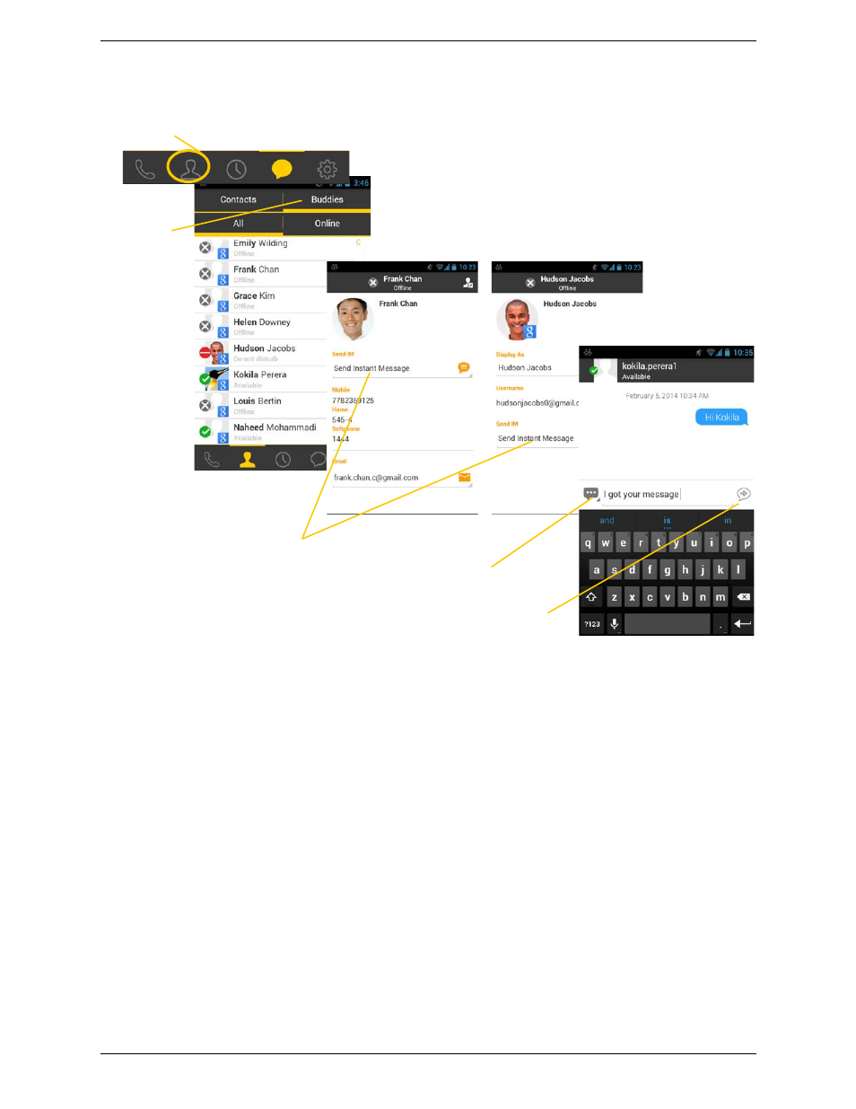 By selecting a contact | CounterPath Bria Android Edition 3.0 User Guide User Manual | Page 39 / 72
