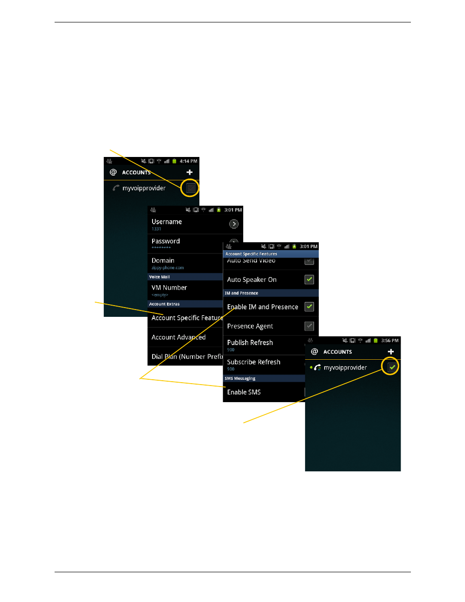 For sip simple | CounterPath Bria Android Edition 2.3 User Guide User Manual | Page 13 / 60