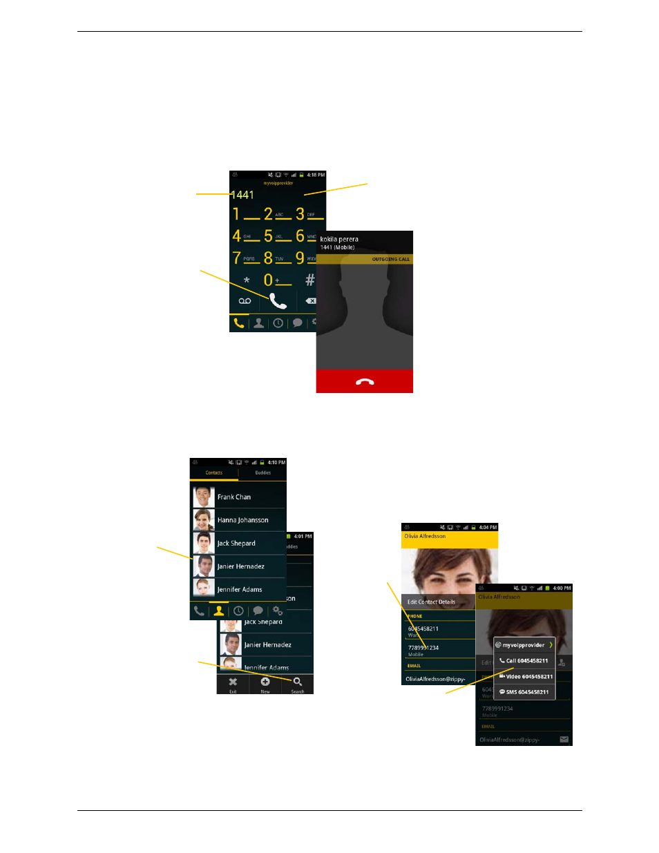 3 placing a bria call, Placing a bria call | CounterPath Bria Android Edition 2.3 User Guide User Manual | Page 17 / 60