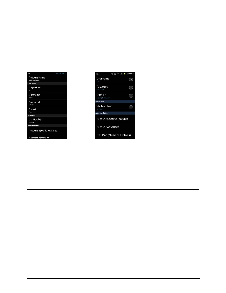 1 accounts, Accounts, Sip accounts | CounterPath Bria Android Edition 2.3 User Guide User Manual | Page 44 / 60