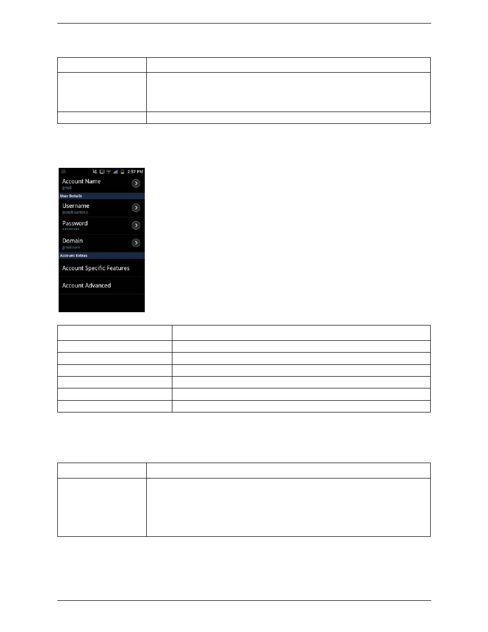Xmpp accounts, Account specific feature (xmpp) | CounterPath Bria Android Edition 2.3 User Guide User Manual | Page 48 / 60